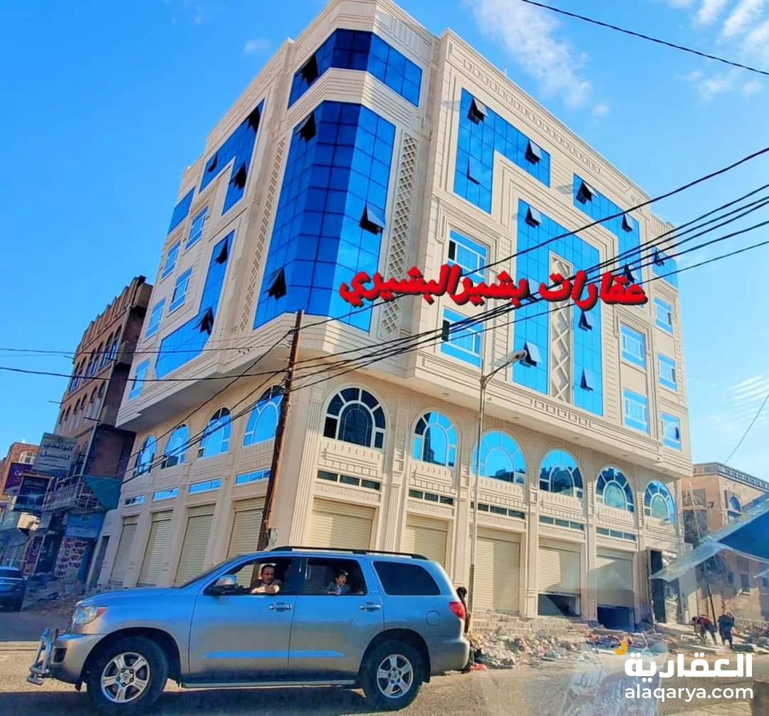 عماره تجاريه شارعين ركنيه حجر ابيض جديده شارع حده وشارع فرعي بدروم وسته ادوار