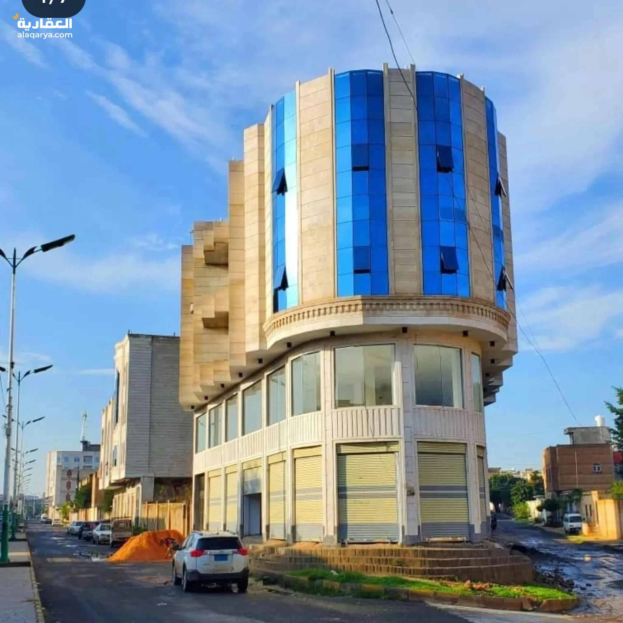 #عماره تجاريه 3 شوارع في الاصبحي بدروم و5 دور