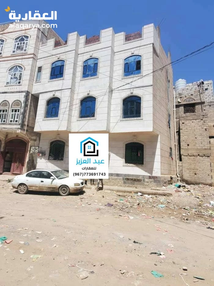 للبيع عمارة في صنعاء سعوان شارع النصر بجوار مستشفى المتحدون مجاري صرف صحي كهرباء