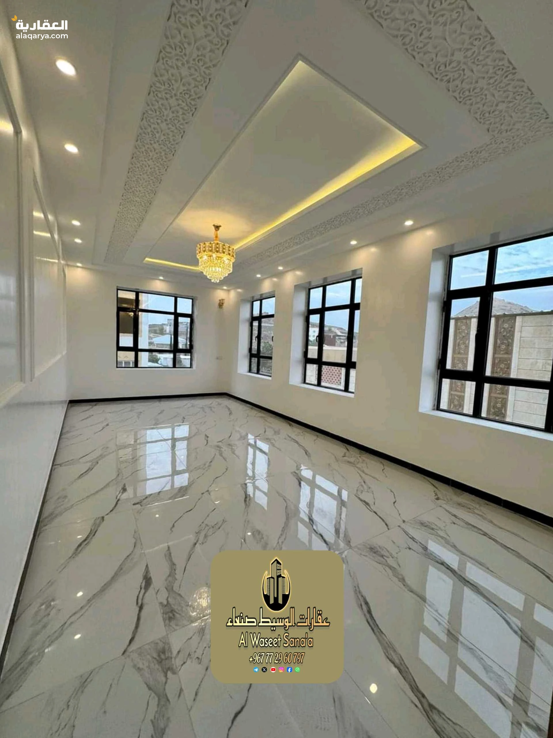 شقق للايجار في صنعاء | شقة VIP مساحة250م للايجار الخمسين حده - للتواصل772970797