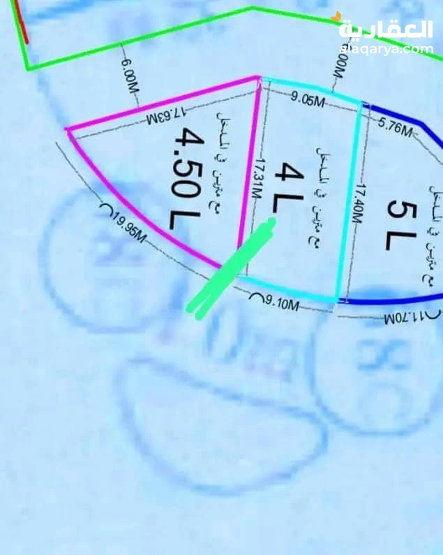 #قطعة ارض4لبن حرمخطط دوله
