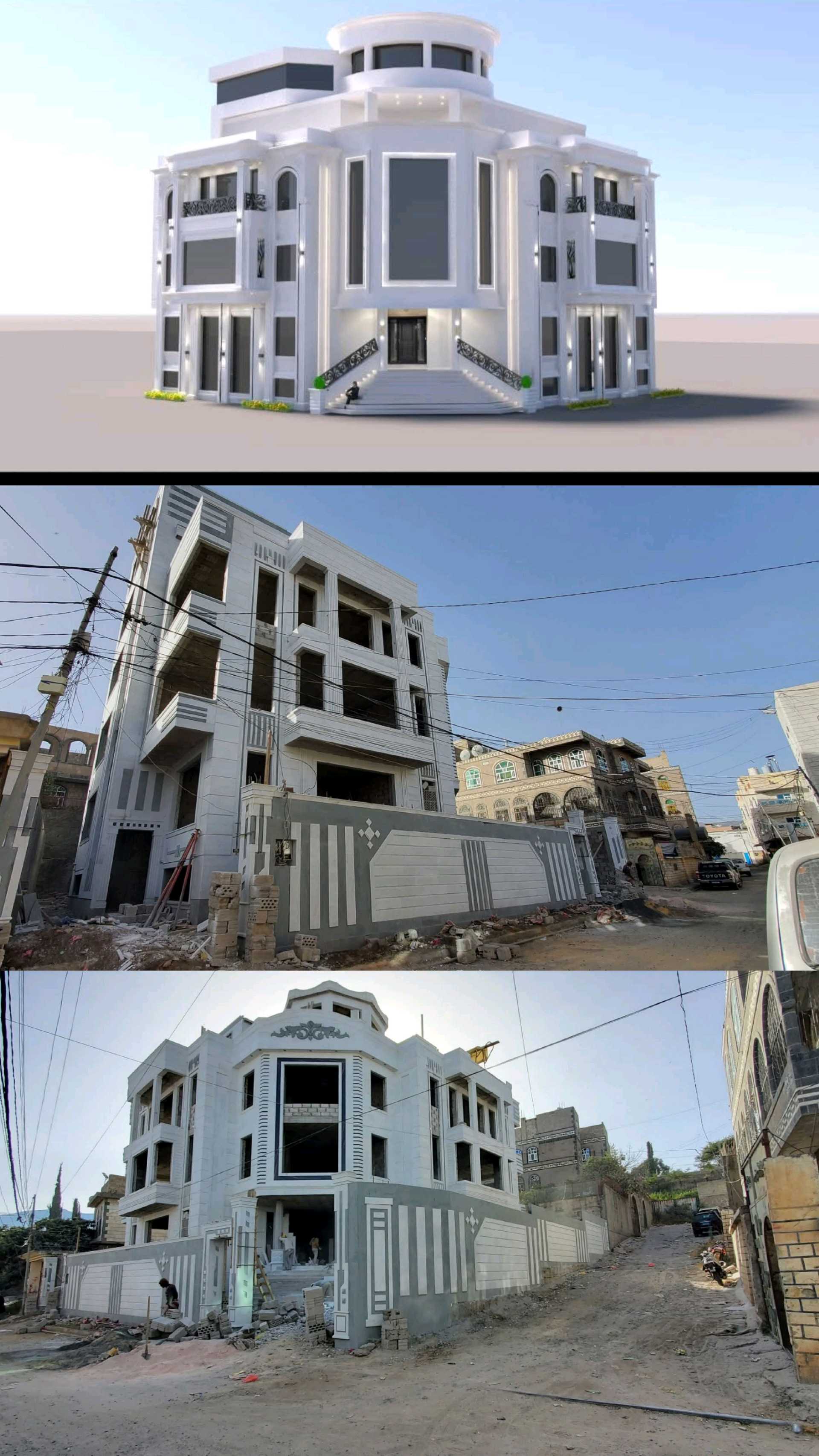 شاهد فيلا فاخرة بتصاميم مميزة ومساحات واسعة بتصميم قصر لأول مرة في مدينة إب