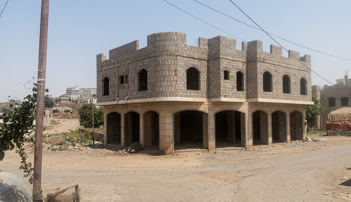 #فرصة استثمارية عمارة تجارية للإيجار موقع ركني حيوي - تعز الحوبان (قريب سوق الخشبة) محلات ومعارض